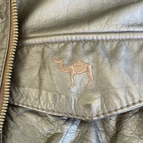 Brown Bomber Jacket with Ribbed Waistband - Picture 5 of 6